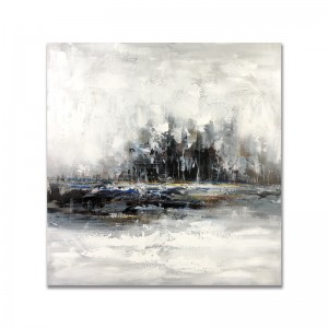 캔버스에 뜨거운 판매 추상 작품 Modren 흑인과 백인 수제 유화 거실 벽 장식을위한