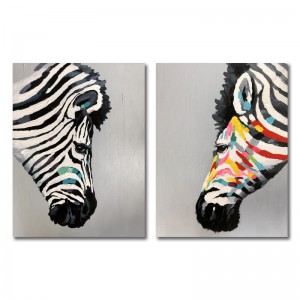 도매 고품질 순수 손으로 그린 캔버스 그림 가족 동물 아트 유화